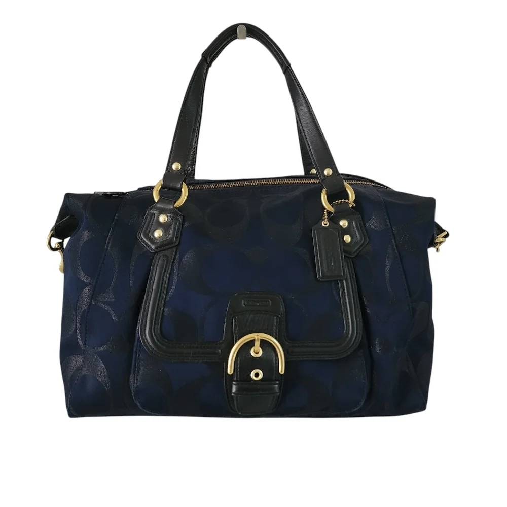 COACH CAMBPELL SIGNATURE METALLIC SATCHEL